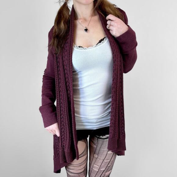 boho grunge layered brown cardigan - Picture 6 of 8